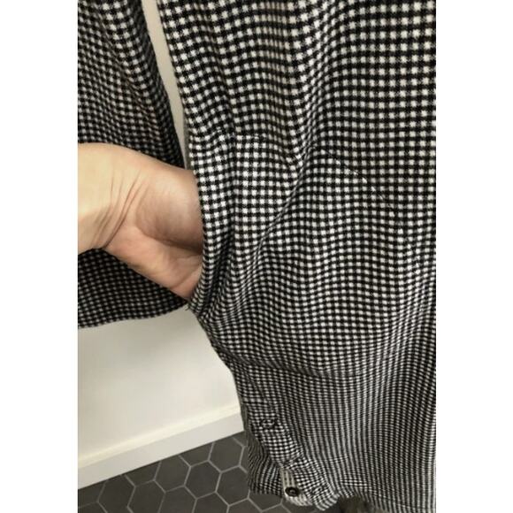 J. Jill Small Petite SP V Neck Dress Black White Check Cotton Modal Rayon - Picture 3 of 12